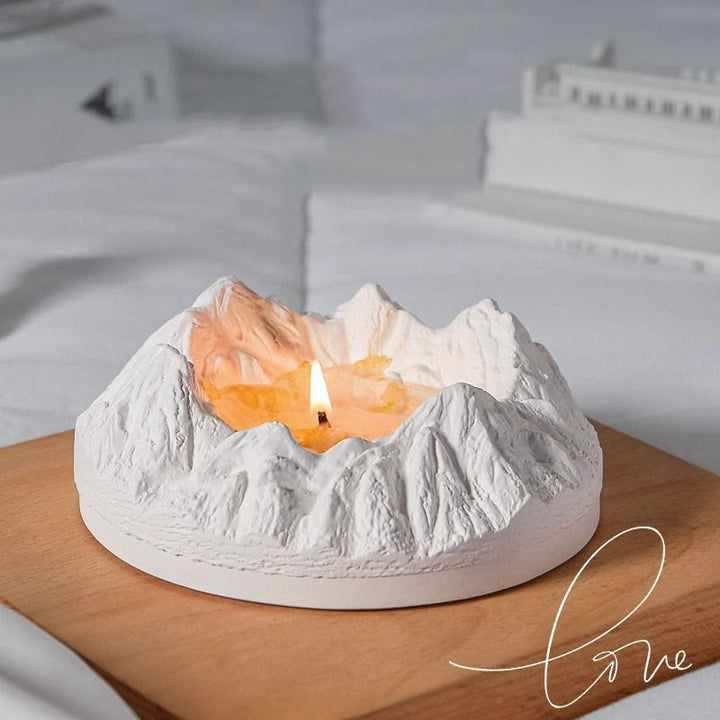 Candela aromaterapica di cristallo curativo a forma di montagna Olivenorma