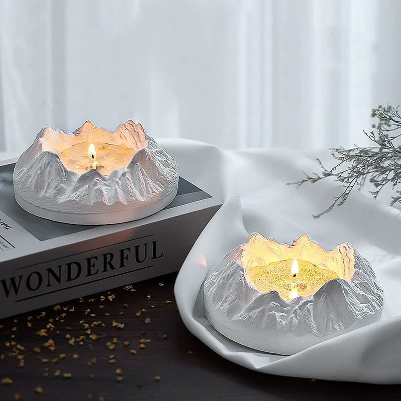 Candela aromaterapica di cristallo curativo a forma di montagna Olivenorma