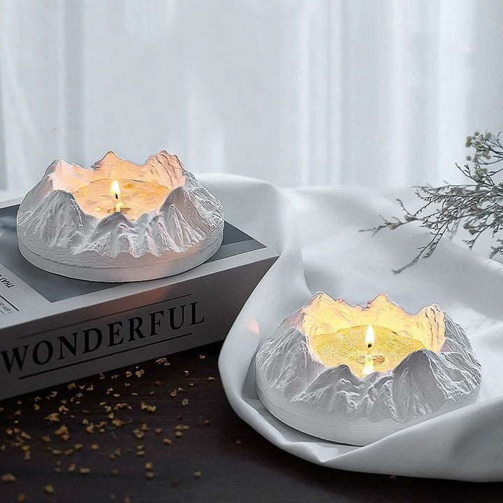 Candela aromaterapica di cristallo curativo a forma di montagna Olivenorma