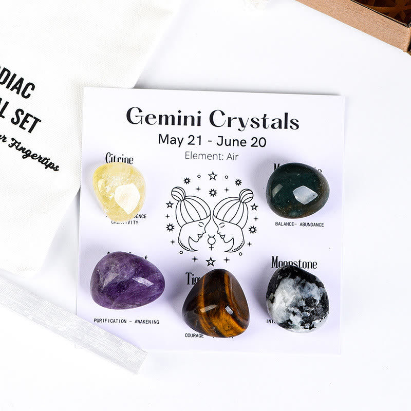 Olivenorma Zodiac 12 Costellazioni Set di Cristalli Naturali Curativi - Gemelli - image 11