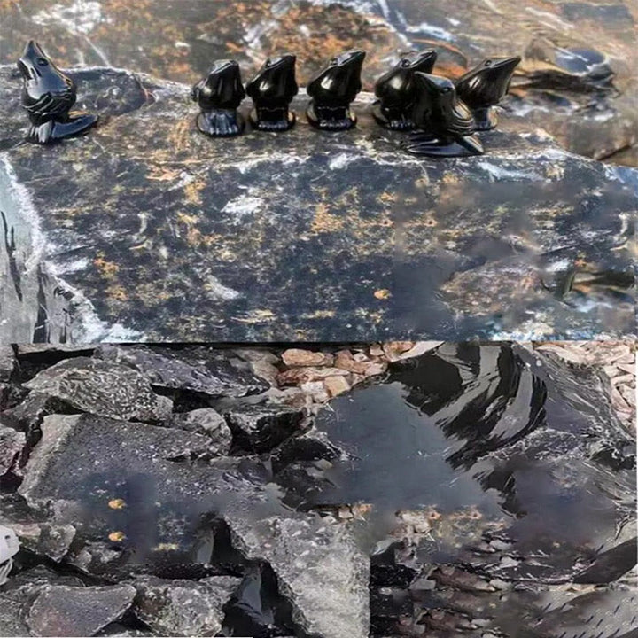 Decorazione in pietra preziosa con statuetta di corvo in ossidiana naturale Olivenorma Yooperlite