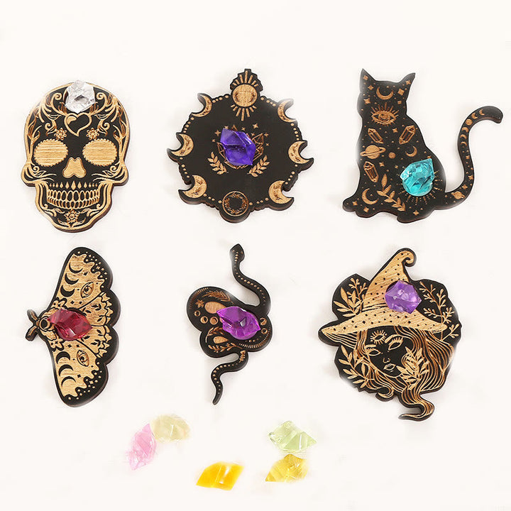 Olivenorma 6 pezzi Supporto per espositore in cristallo con sfera in legno