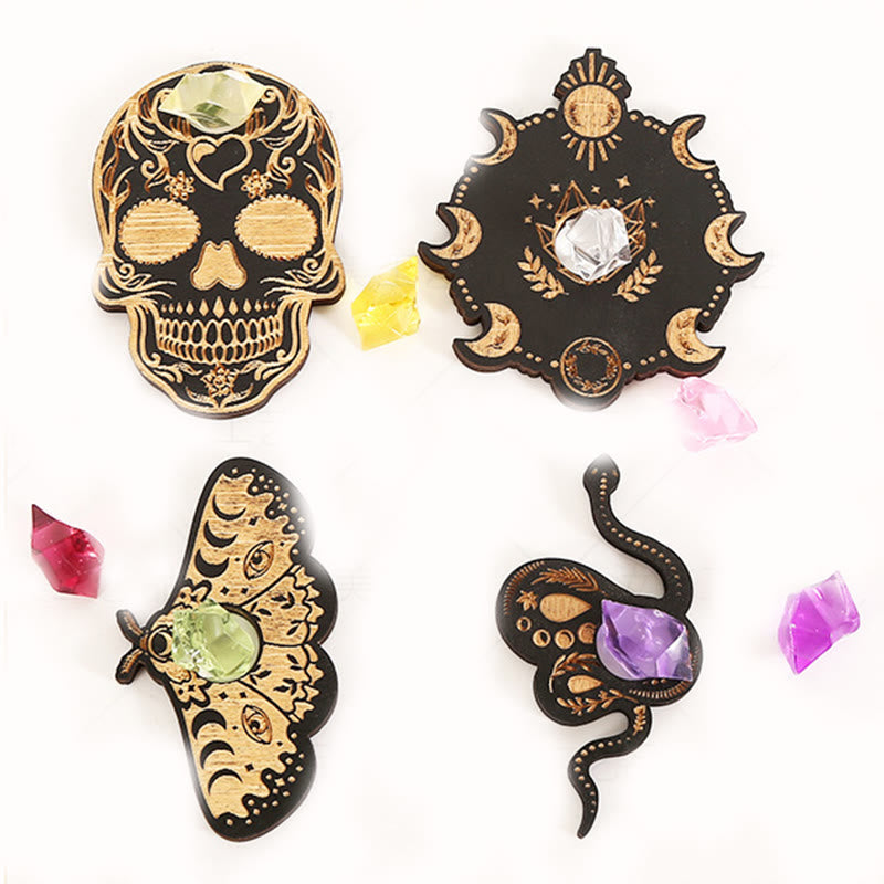 Olivenorma 6 pezzi Supporto per espositore in cristallo con sfera in legno