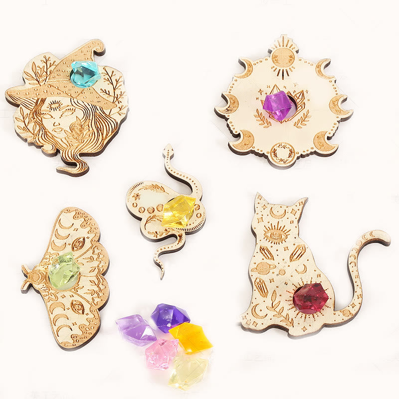 Olivenorma 6 pezzi Supporto per espositore in cristallo con sfera in legno