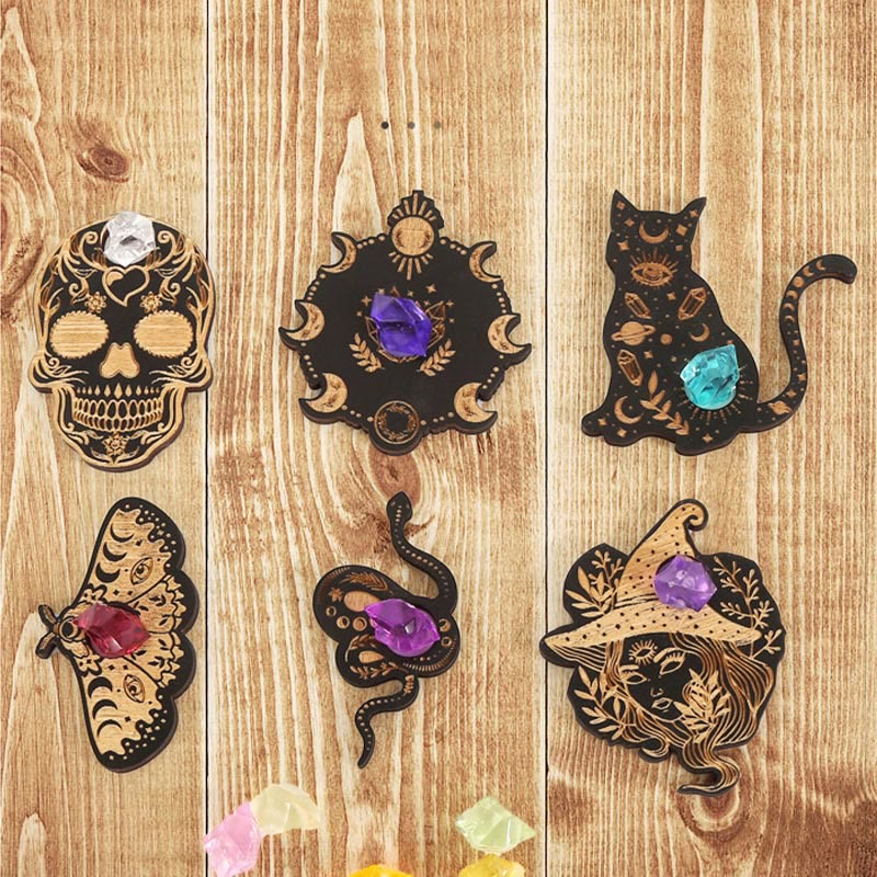 Olivenorma 6 pezzi Supporto per espositore in cristallo con sfera in legno