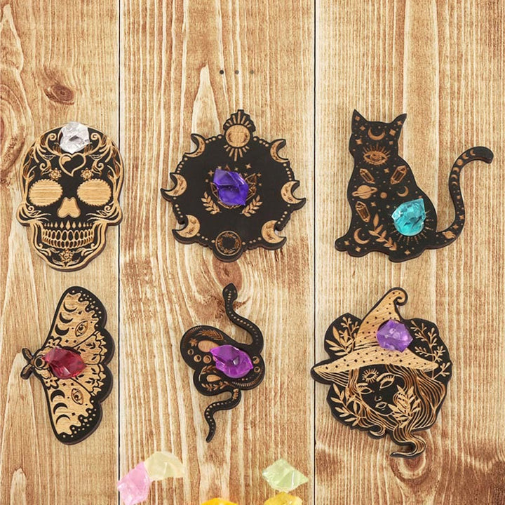 Olivenorma 6 pezzi Supporto per espositore in cristallo con sfera in legno