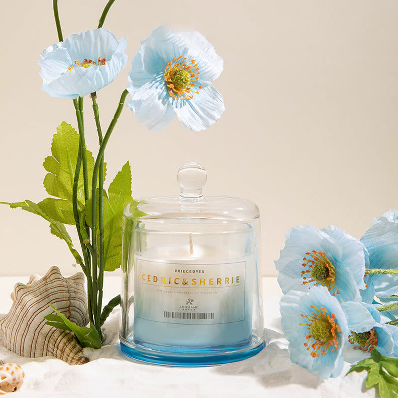 Candela profumata per la casa in vetro colorato sfumato Olivenorma