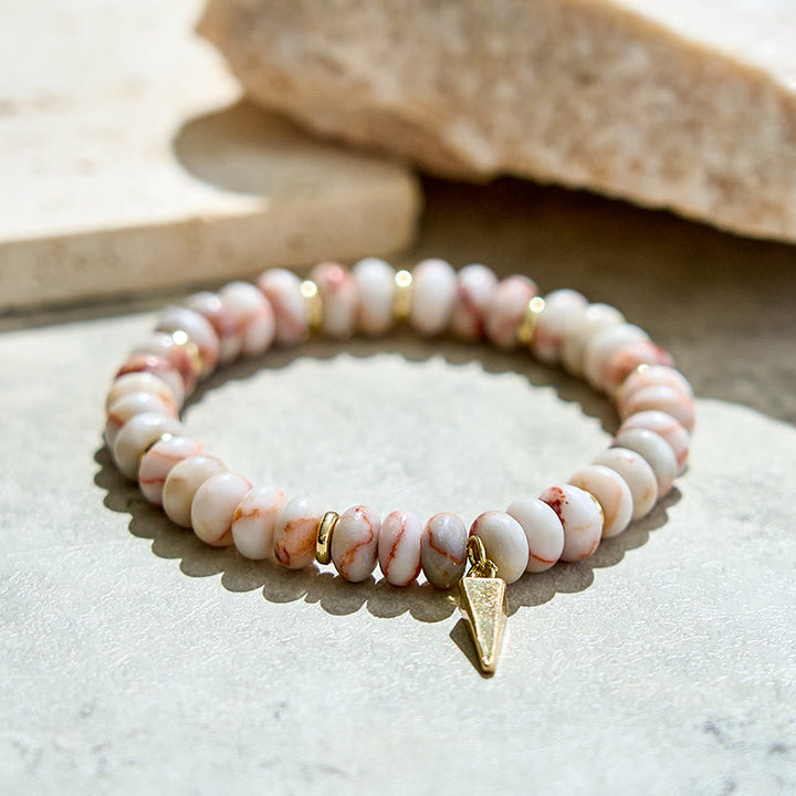 Bracciale con ciondolo triangolare in perline di rodocrosite Olivenorma