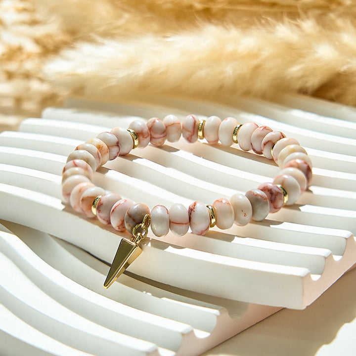 Bracciale con ciondolo triangolare in perline di rodocrosite Olivenorma