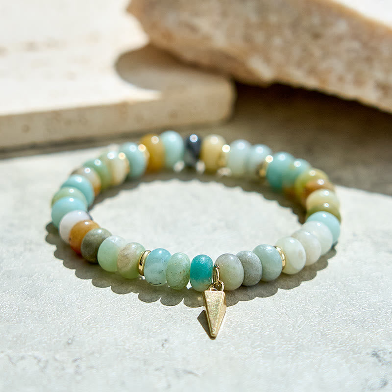 Bracciale con ciondolo triangolare in perline di amazzonite Olivenorma 