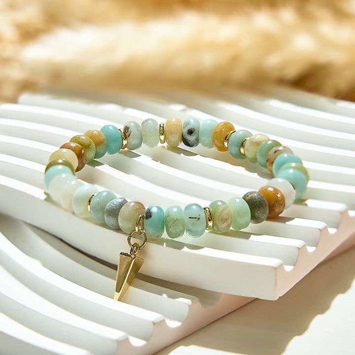 Bracciale con ciondolo triangolare in perline di amazzonite Olivenorma 