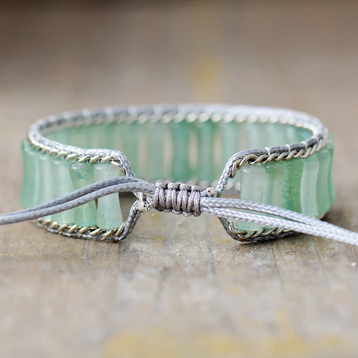 Bracciale avvolgente con perline di cristallo a forma di bambù Olivenorma 