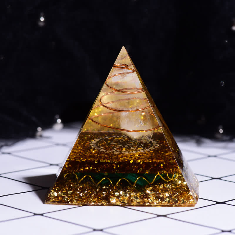 Piramide di orgone di malachite cristallina Olivenorma