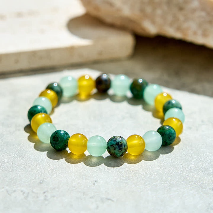 Bracciale Olivenorma con perline in citrino fluorite verde turchese africano 