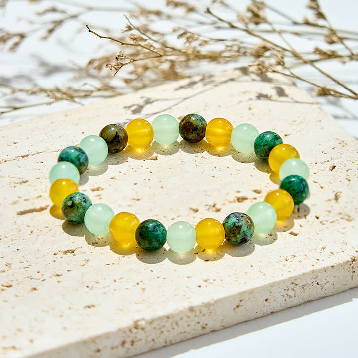 Bracciale Olivenorma con perline in citrino fluorite verde turchese africano 
