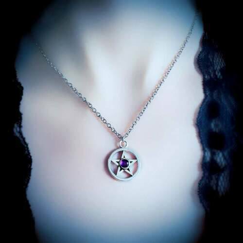 Collana curativa con pentagramma gotico in ametista Olivenorma - image 1