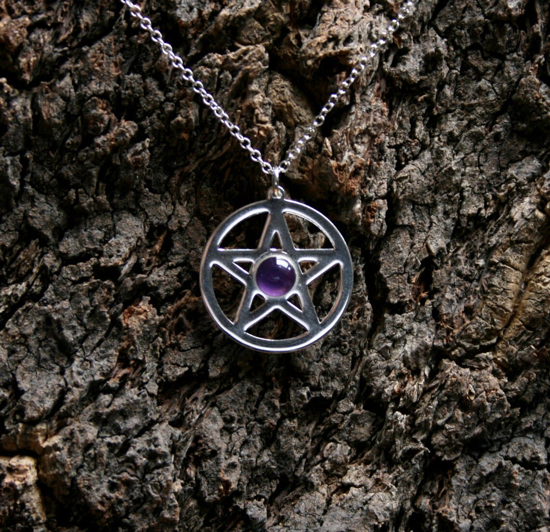 Collana curativa con pentagramma gotico in ametista Olivenorma - image 2