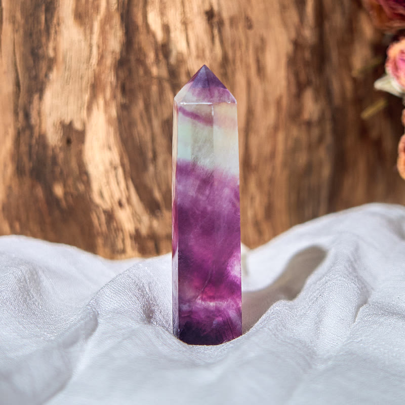 Olivenorma Bacchette di cristallo curativo prismatico di fluorite viola naturale