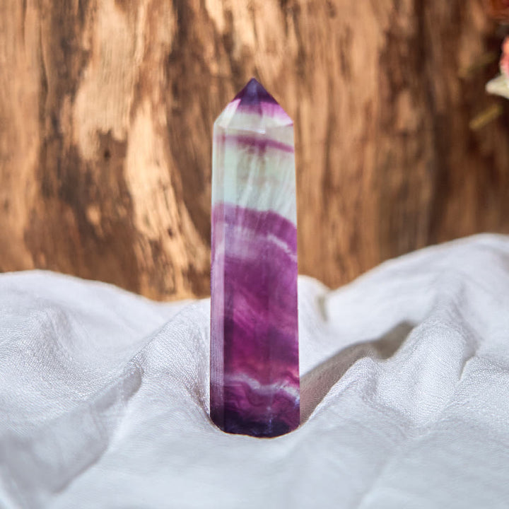 Olivenorma Bacchette di cristallo curativo prismatico di fluorite viola naturale