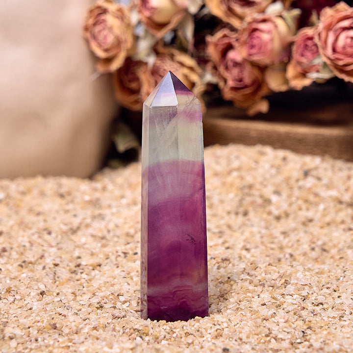 Olivenorma Bacchette di cristallo curativo prismatico di fluorite viola naturale