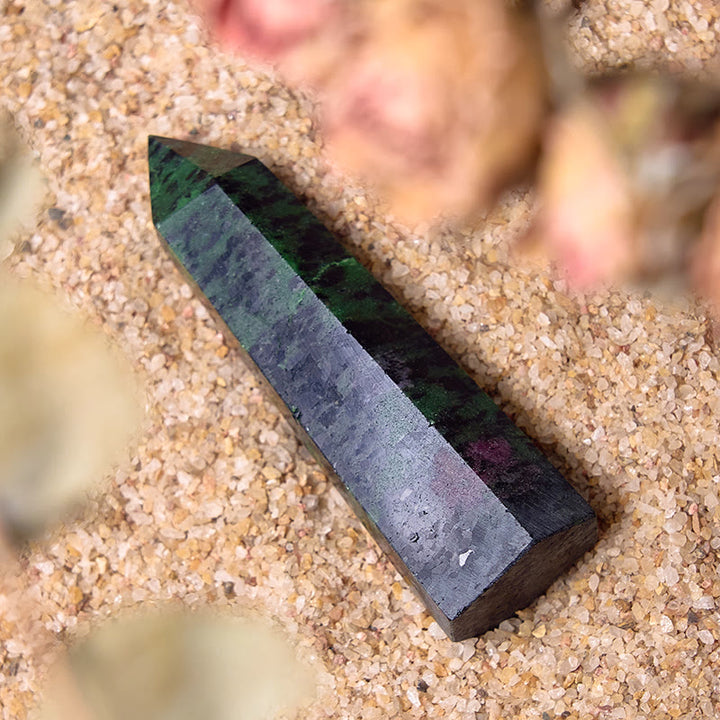 Olivenorma Grande Rubino Zoisite Cristallo Punte Bacchette Torre