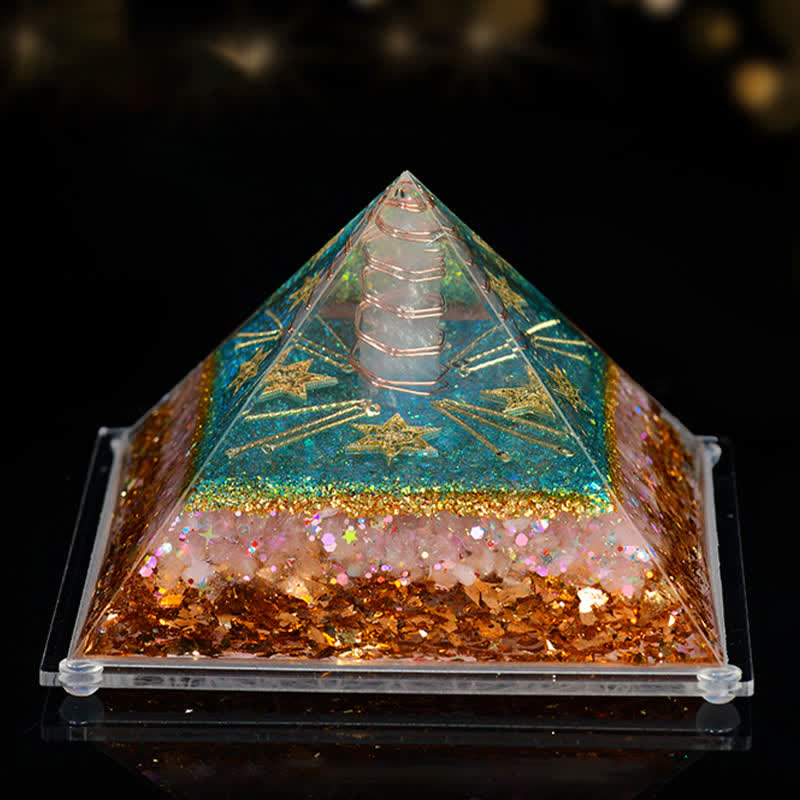 Olivenorma 8*12cm Piramide di Orgone in Pietra Naturale