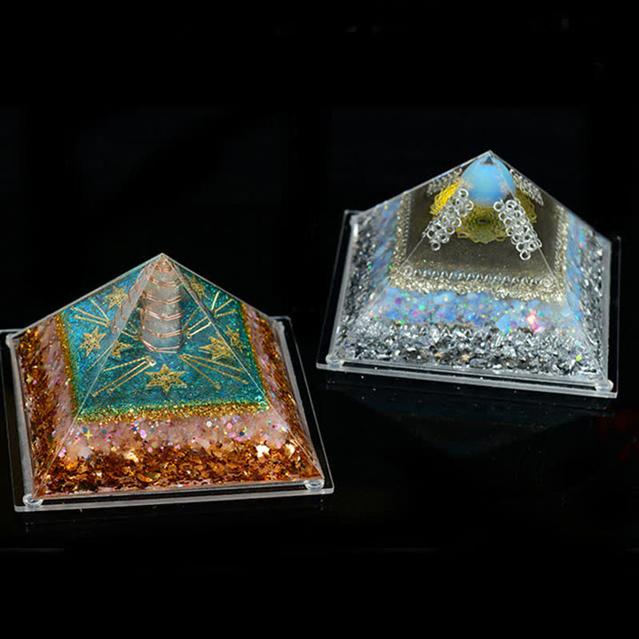 Olivenorma 8*12cm Piramide di Orgone in Pietra Naturale