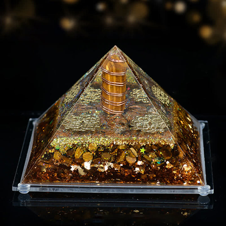 Olivenorma 8*12cm Piramide di Orgone in Pietra Naturale