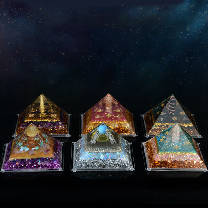 Olivenorma 8*12cm Piramide di Orgone in Pietra Naturale