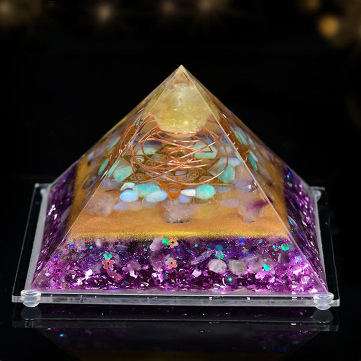 Olivenorma 8*12cm Piramide di Orgone in Pietra Naturale