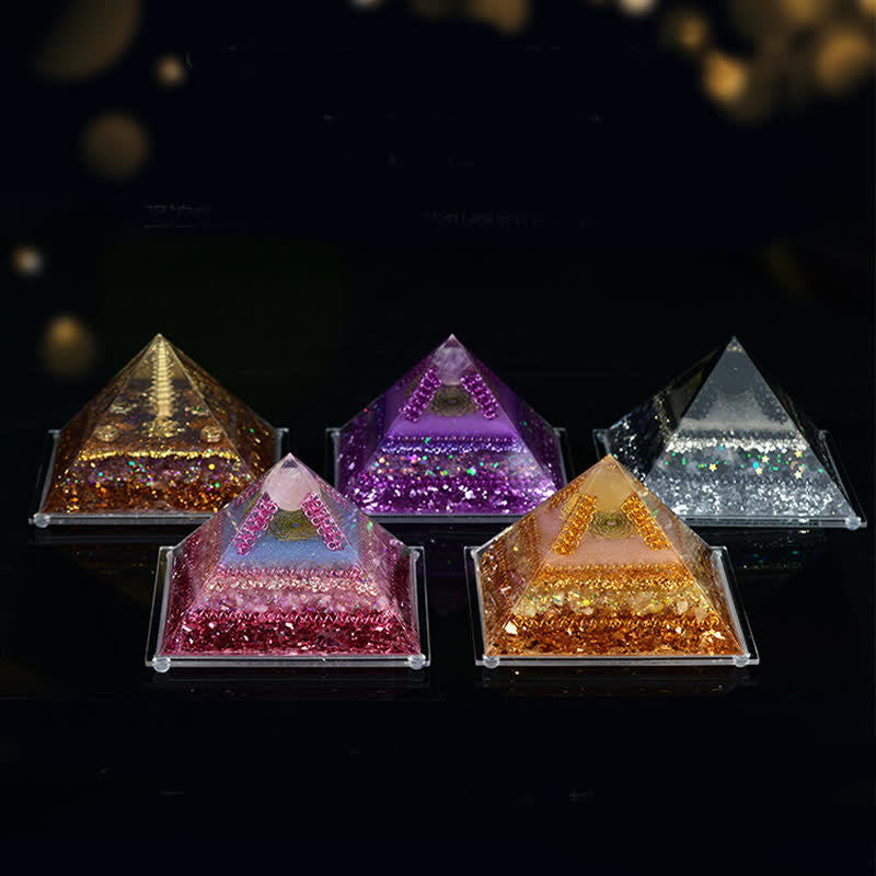Olivenorma 8*12cm Piramide di Orgone in Pietra Naturale