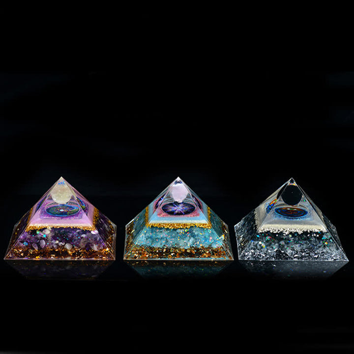 Olivenorma 8*12cm Piramide di Orgone in Pietra Naturale