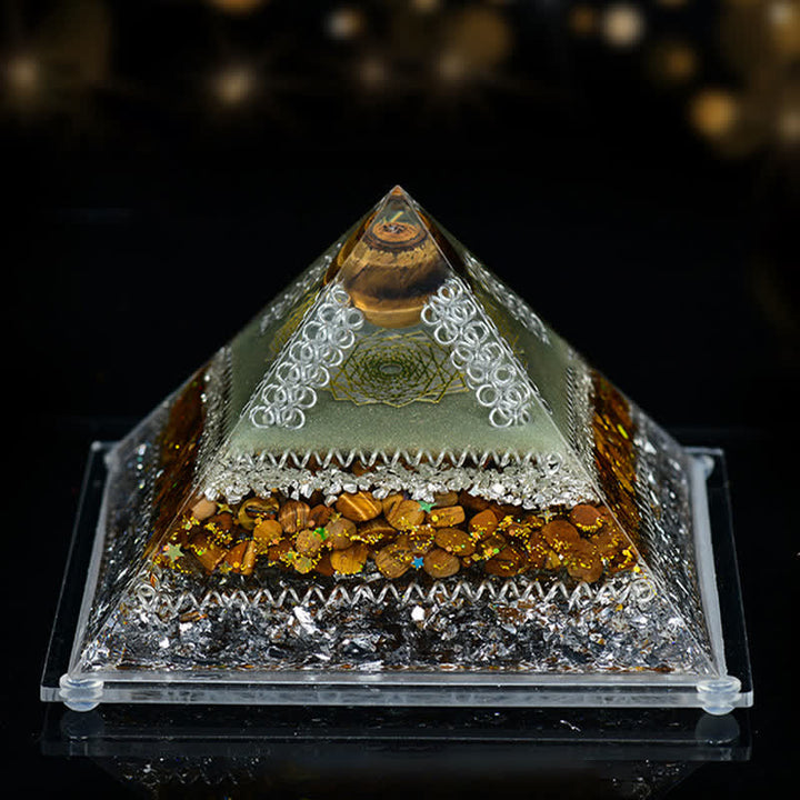 Olivenorma 8*12cm Piramide di Orgone in Pietra Naturale