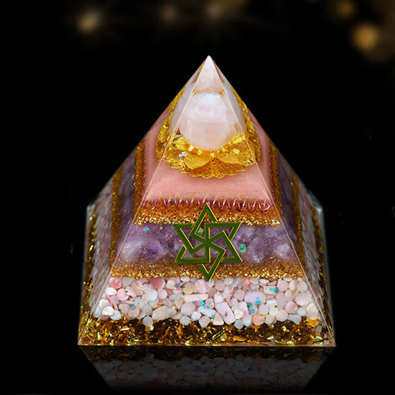 Olivenorma 12cm Piramide di Orgone di Guarigione Energetica in Pietra Naturale