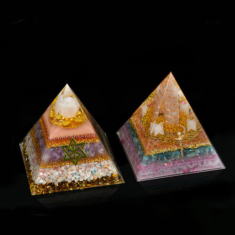 Olivenorma 12cm Piramide di Orgone di Guarigione Energetica in Pietra Naturale