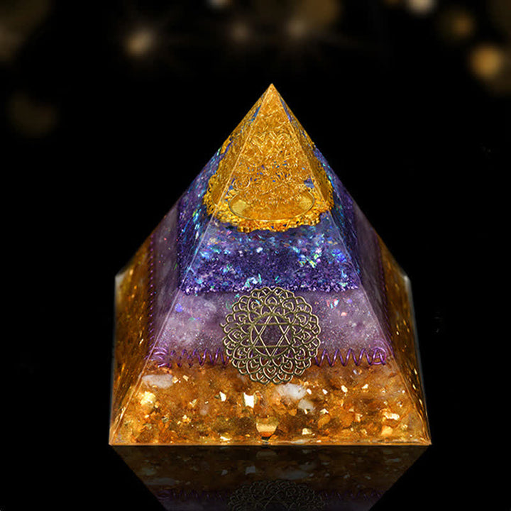 Olivenorma 12cm Piramide di Orgone di Guarigione Energetica in Pietra Naturale