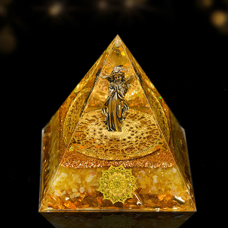 Olivenorma 12cm Piramide di Orgone di Guarigione Energetica in Pietra Naturale