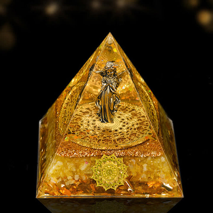 Olivenorma 12cm Piramide di Orgone di Guarigione Energetica in Pietra Naturale