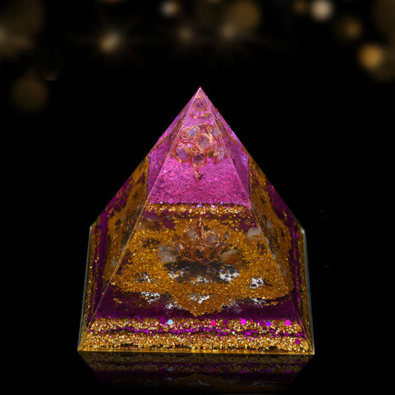Olivenorma 12cm Piramide di Orgone di Guarigione Energetica in Pietra Naturale