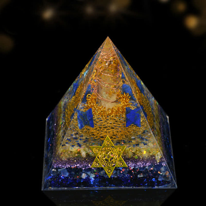 Olivenorma 12cm Piramide di Orgone di Guarigione Energetica in Pietra Naturale