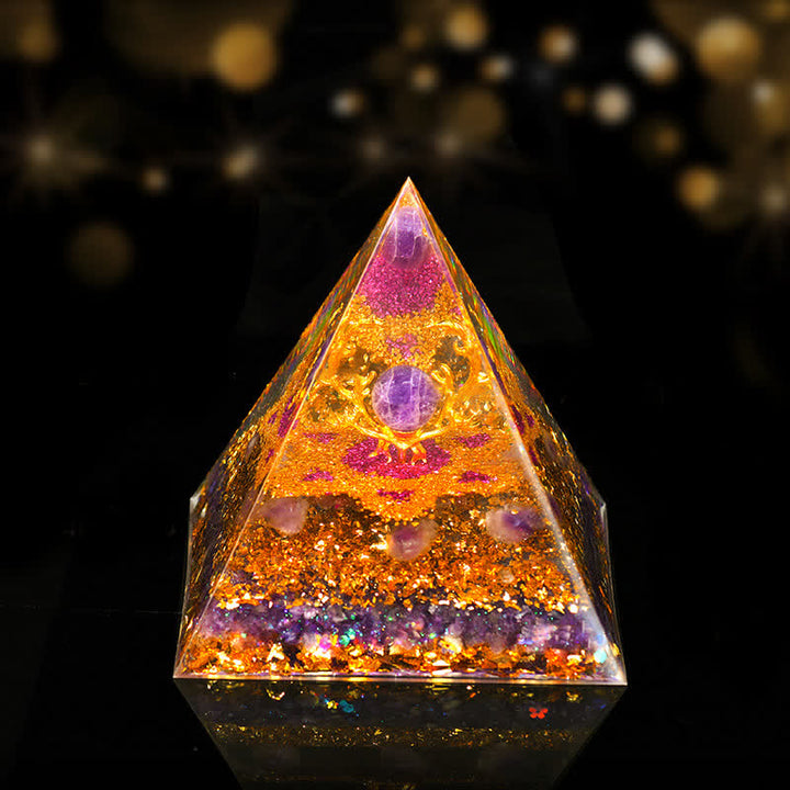 Olivenorma 12cm Piramide di Orgone di Guarigione Energetica in Pietra Naturale