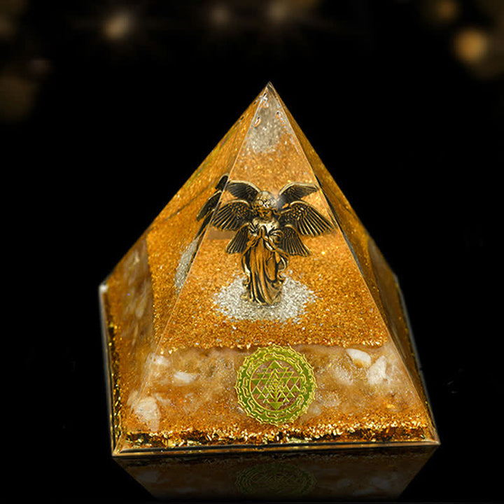 Olivenorma 12cm Piramide di Orgone di Guarigione Energetica in Pietra Naturale