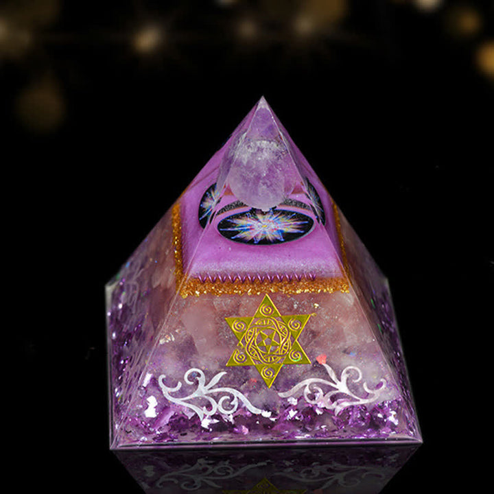 Olivenorma 12cm Piramide di Orgone di Guarigione Energetica in Pietra Naturale