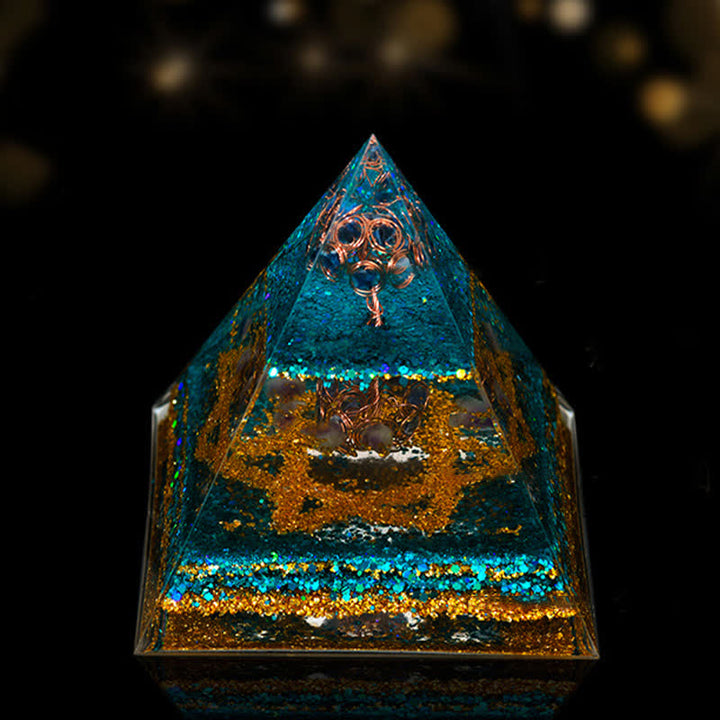 Olivenorma 12cm Piramide di Orgone di Guarigione Energetica in Pietra Naturale