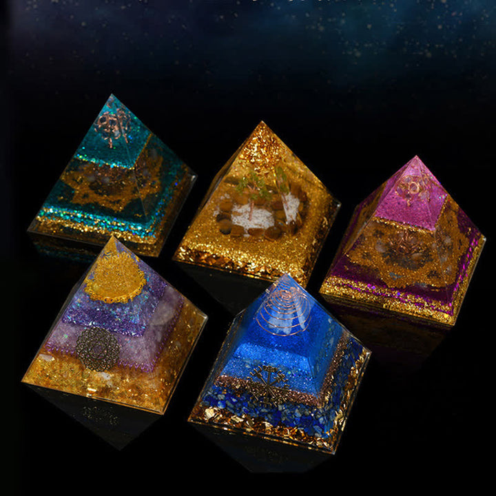 Olivenorma 12cm Piramide di Orgone di Guarigione Energetica in Pietra Naturale