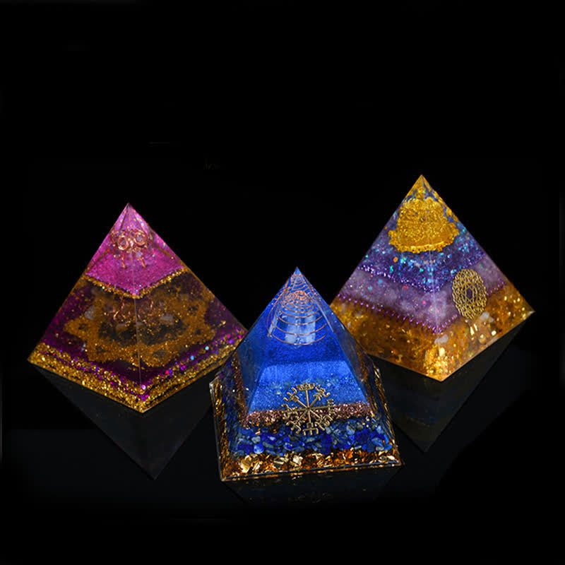 Olivenorma 12cm Piramide di Orgone di Guarigione Energetica in Pietra Naturale