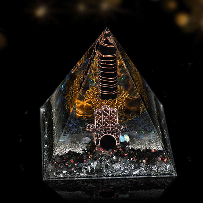Olivenorma 12cm Piramide di Orgone di Guarigione Energetica in Pietra Naturale
