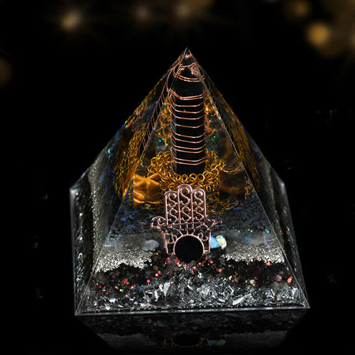 Olivenorma 12cm Piramide di Orgone di Guarigione Energetica in Pietra Naturale
