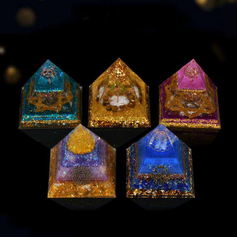 Olivenorma 12cm Piramide di Orgone di Guarigione Energetica in Pietra Naturale