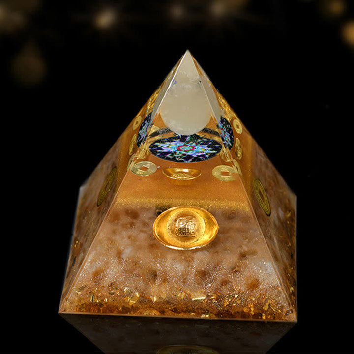 Olivenorma 12cm Piramide di Orgone di Guarigione Energetica in Pietra Naturale